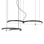 Люстра подвесная светодиодная с 4-мя кольцами черный металл Ring Horizontal варинант исполнения - 1 | Loft Concept в Рязани