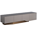 Тумба под телевизор со стеклянной столешницей и с выдвижными ящиками Minimalist Accent варинант исполнения - 1 | Loft Concept в Рязани