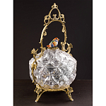 Конфетница с бронзовой ручкой и фарфоровой птичкой на крышке Eden Garden варинант исполнения - 5 | Loft Concept в Рязани