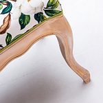 Банкетка из натурального бука золотистая с изображением птиц и цветов Blooming Birds варинант исполнения - 3 | Loft Concept в Рязани