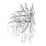 Бра с лучеобразным основанием и подвесками из прозрачного стекла в виде длинных капель Droplet Chandelier варинант исполнения - 11 | Loft Concept в Рязани