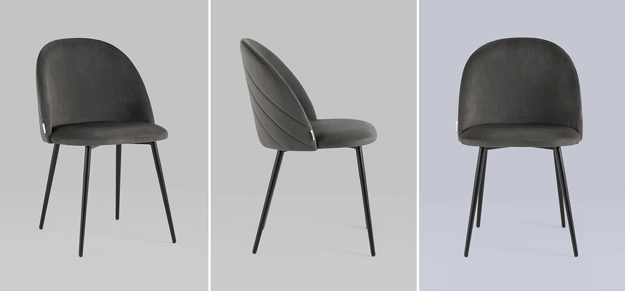 Стул Серый Велюр Miruna Leaf Chair Стул Серый Велюр Miruna Leaf Chair - Loft-Concept в Рязани