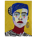 Картина с вышивкой Портрет wall panel People with the yellow ear 1 варинант исполнения - 2 | Loft Concept в Рязани