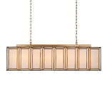 Люстра прямоугольная с каркасом золотого цвета Soft Glow Lamps варинант исполнения - 1 | Loft Concept в Рязани