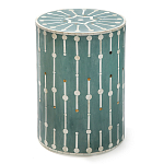 Приставной круглый столик с инкрустацией blue Mandika Bone Inlay  варинант исполнения - 2 | Loft Concept в Рязани