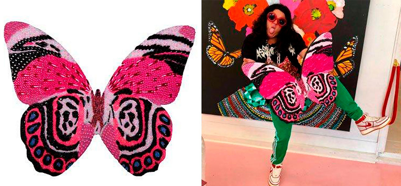 Картина "Pink and Black Mini Butterfly Cut Out" Картина "Pink and Black Mini Butterfly Cut Out" - Loft-Concept в Рязани