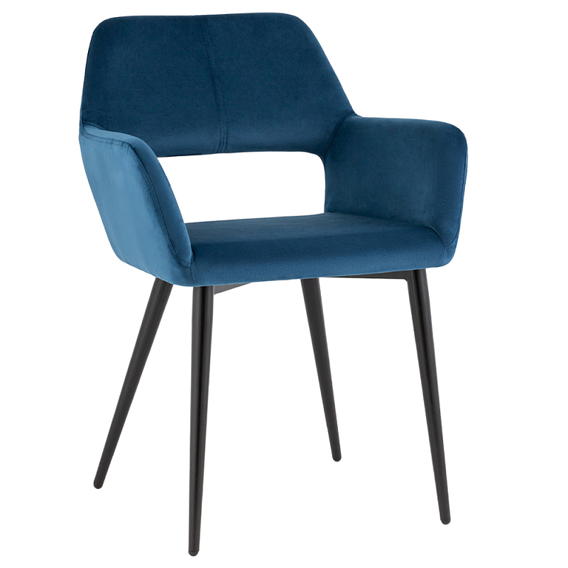 Стул с подлокотниками синий NEASAN STOOL Синий Черный Стул с подлокотниками синий NEASAN STOOL Синий Черный в Рязани | Loft Concept