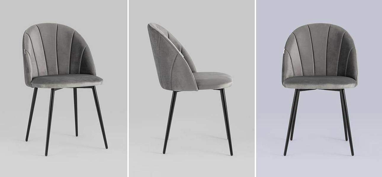 Стул Balsari S Chair Серый Велюр Стул Balsari S Chair Серый Велюр - Loft-Concept в Рязани