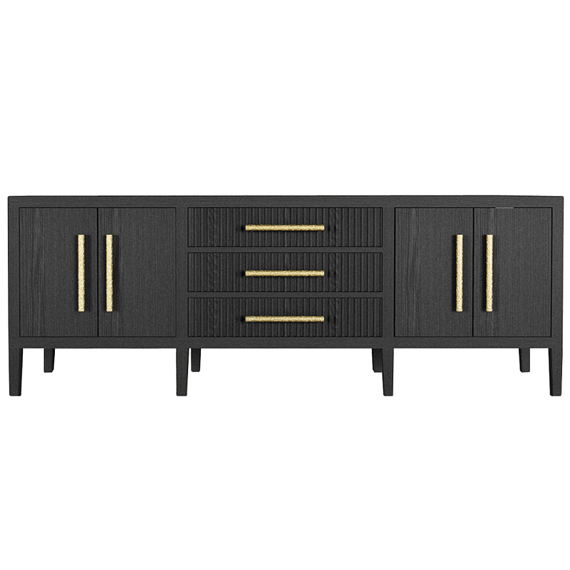 Большая VT-тумба Primo шпон Черный дуб Черный Золотой в Рязани | Loft Concept 