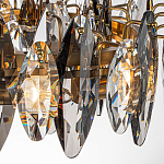 Люстра подвесная круглая с овальными подвесками из стекла дымчатого цвета Harlow Crystal Round варинант исполнения - 2 | Loft Concept в Рязани