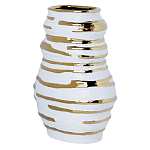 Ваза белая с рельефной поверхностью и золотыми полосами Vase Beehive варинант исполнения - 1 | Loft Concept в Рязани