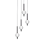 Люстра светодиодная каскадная с 4-мя сферическими стеклянными плафонами Splatter варинант исполнения - 2 | Loft Concept в Рязани