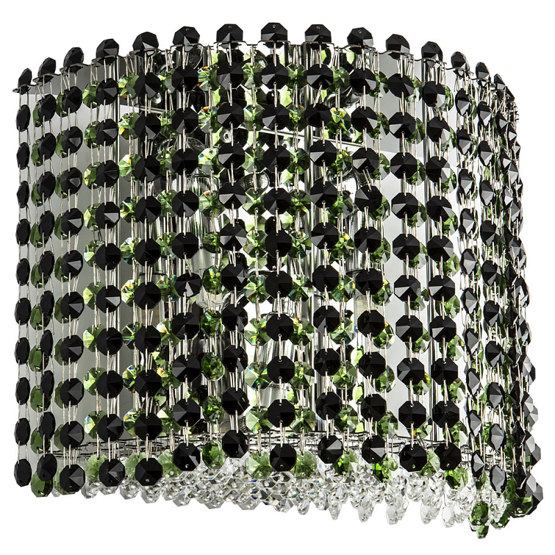Бра с хрустальными подвесками хром Crystal Art Chrome Green Wall Lamp Хром Черный Зеленый Бра с хрустальными подвесками хром Crystal Art Chrome Green Wall Lamp Хром Черный Зеленый в Рязани | Loft Concept
