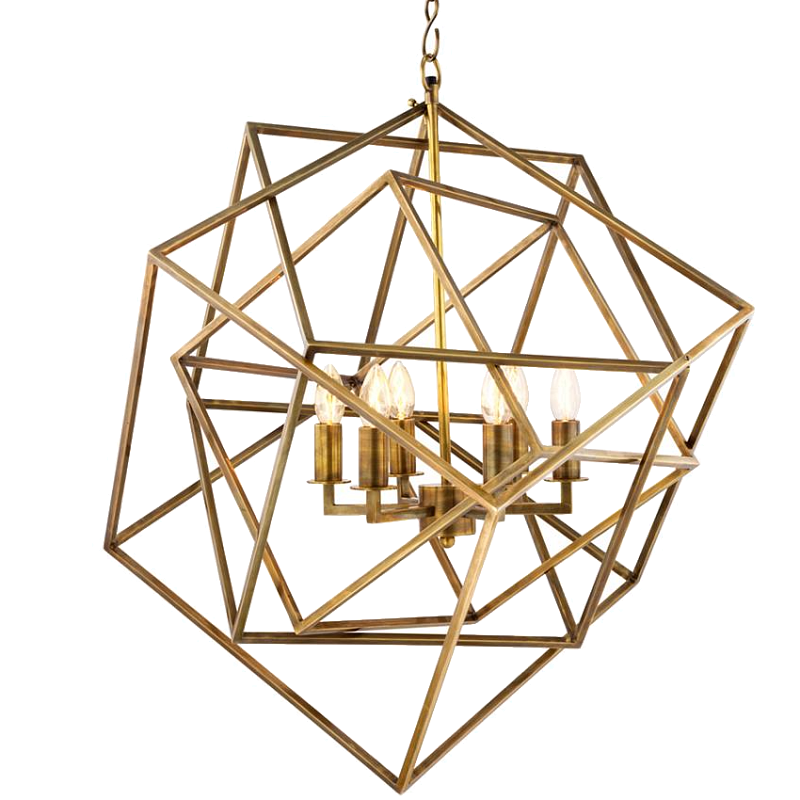 Люстра Lantern Matrix Brass Латунь Люстра Lantern Matrix Brass Латунь в Рязани | Loft Concept