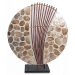 Настольная лампа из перламутра и дерева на подставке Indonesian Shell варинант исполнения - 2 | Loft Concept в Рязани