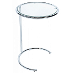 Приставной столик на серебристом основании с столешницей из стекла Noir варинант исполнения - 1 | Loft Concept в Рязани