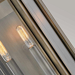 Настенный фонарь прямоугольной формы цвета состаренная латунь с двумя лампами Hinkley варинант исполнения - 2 | Loft Concept в Рязани