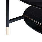 Стол журнальный круглый черный с полкой Inherence варинант исполнения - 5 | Loft Concept в Рязани