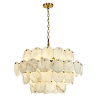 Люстра четырехъярусная с подвесками в форме дисков Cryptocrystalline Stone варинант исполнения - 3 | Loft Concept в Рязани