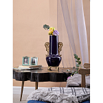 Ваза темно-синяя фарфоровая с бронзовыми ручками и ножками Eden Garden варинант исполнения - 6 | Loft Concept в Рязани