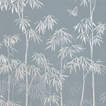 Обои ручная роспись Distant Bamboo Special Colourway on Azure Cobalt painted Xuan paper варинант исполнения - 1 | Loft Concept в Рязани