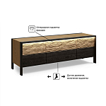 ТВ тумба 2 двери и 2 ящика с подсветкой на рельефном фасаде Warm Industrial варинант исполнения - 8 | Loft Concept в Рязани