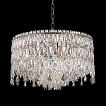 Люстра круглая с хрустальными подвесками на серебряном каркасе Roul Crystal Light варинант исполнения - 3 | Loft Concept в Рязани