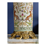 Ваза высокая из фарфора на бронзовом основании Turquoise Blooming Garden варинант исполнения - 7 | Loft Concept в Рязани