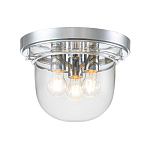 Потолочный светильник для ванных комнат с круглым стеклянным плафоном и тремя лампами Quoizel варинант исполнения - 6 | Loft Concept в Рязани