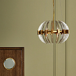 Люстра круглая с прозрачными элементами в форме полумесяца Crystal Crescent варинант исполнения - 5 | Loft Concept в Рязани