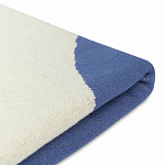 Плед из хлопка синего цвета с абстрактным принтом Elysian Flow Ocean варинант исполнения - 4 | Loft Concept в Рязани