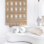 Панно на стену плетеное Макраме бежевый цвет  варинант исполнения - 3 | Loft Concept в Рязани