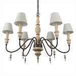 Люстра на металлическом основании с 6-ю белыми тканевыми абажурами Terrain варинант исполнения - 7 | Loft Concept в Рязани