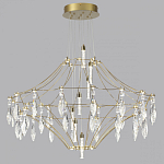 Люстра подвесная из металла с прозрачными подвесками из хрусталя Quasar 93 варинант исполнения - 6 | Loft Concept в Рязани