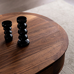 Кофейный стол овальный из дерева с 2-мя ящиками Coffee Walnut Table варинант исполнения - 4 | Loft Concept в Рязани