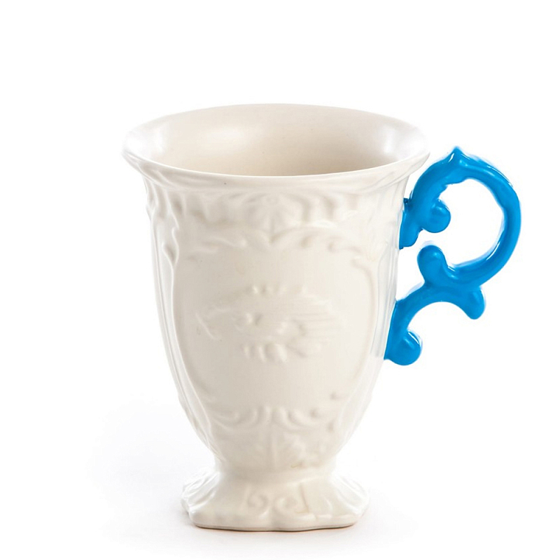 Кружка Seletti I-Mug Blue Белый Голубой Кружка Seletti I-Mug Blue Белый Голубой в Рязани | Loft Concept