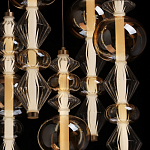 Люстра с плафонами из прозрачного и янтарного стекла в виде шаров и ромбов Gabriel Scott Luna варинант исполнения - 6 | Loft Concept в Рязани