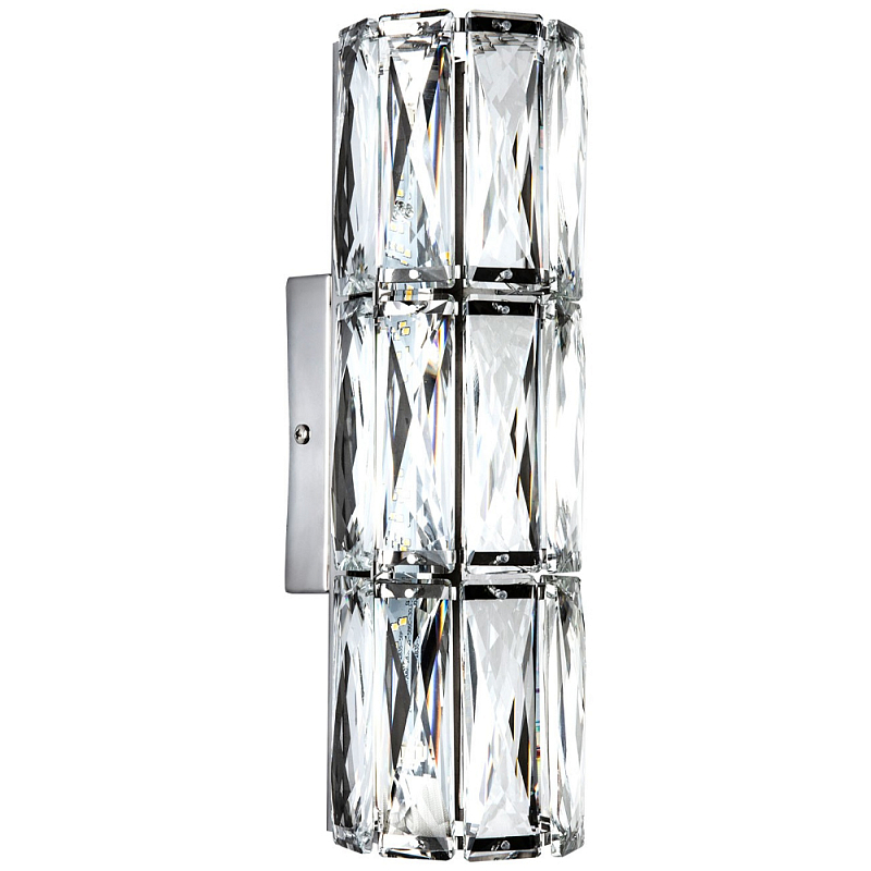 Хрустальное бра Marzia Crysral Chrome Wall Lamp Хром Прозрачное Стекло в Рязани | Loft Concept 