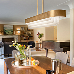 Люстра подвесная прямоугольная цвета латунь Kichler варинант исполнения - 6 | Loft Concept в Рязани