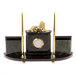 Настольный канцелярский набор из нефрита с декором в виде льва Golden Lion варинант исполнения - 1 | Loft Concept в Рязани