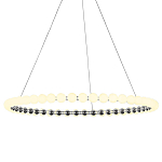 Люстра светодиодная кольцевая с круглыми плафонами белого цвета PEARLS Suspension 80 варинант исполнения - 1 | Loft Concept в Рязани