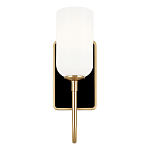  Бра с прямоугольным черным основанием и белым матовым цилиндрическим плафоном Kichler варинант исполнения - 10 | Loft Concept в Рязани