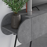 ТВ-тумба серая с 2-мя откидными дверцами и 2-мя открытыми полками CAPSULE TV STAND RETRO GREY варинант исполнения - 4 | Loft Concept в Рязани