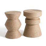 Приставной стол с отделкой из джута Juti D35 см варинант исполнения - 5 | Loft Concept в Рязани