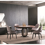 Обеденный стол круглый на чёрном фигурном основании Bosnia dinning table  варинант исполнения - 2 | Loft Concept в Рязани