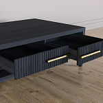 Кофейный стол Primo с двумя ящиками Черный дуб варинант исполнения - 7 | Loft Concept в Рязани