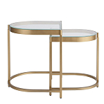 Комплект из 2-х приставных столиков на металлическом основании цвета латунь Ambassador варинант исполнения - 2 | Loft Concept в Рязани