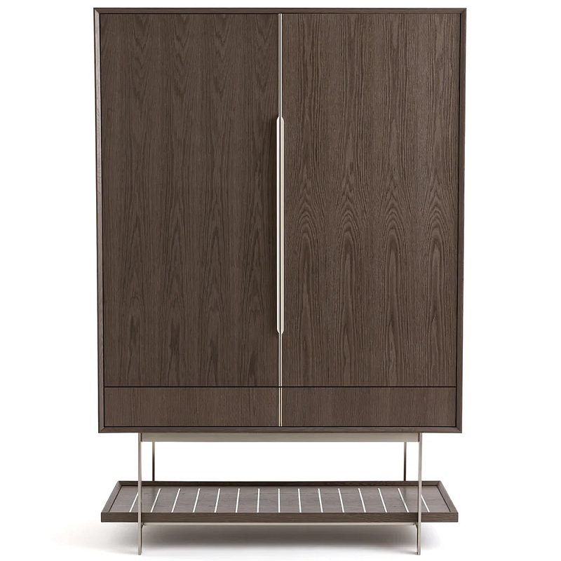 Платяной шкаф из серого дуба Sawada Gray Oak Wardrobe Коричневый Никель Платяной шкаф из серого дуба Sawada Gray Oak Wardrobe Коричневый Никель в Рязани | Loft Concept