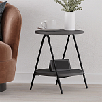 Стол приставной с 2-мя круглыми столешницами цвета антрацит ESSEL SIDE TABLE ANTHRACITE варинант исполнения - 5 | Loft Concept в Рязани