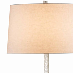 Торшер с тканевым абажуром на серебряном фактурном каркасе Thin Fakutra варинант исполнения - 1 | Loft Concept в Рязани